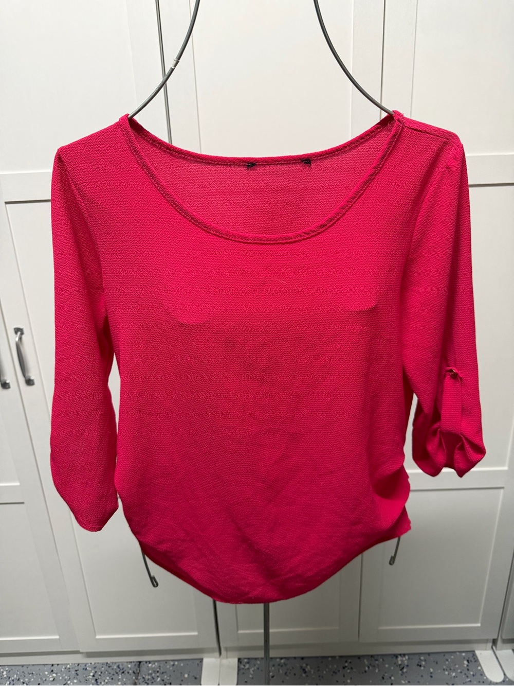 Womenβs Fuchsia Scoop Neck Blouse